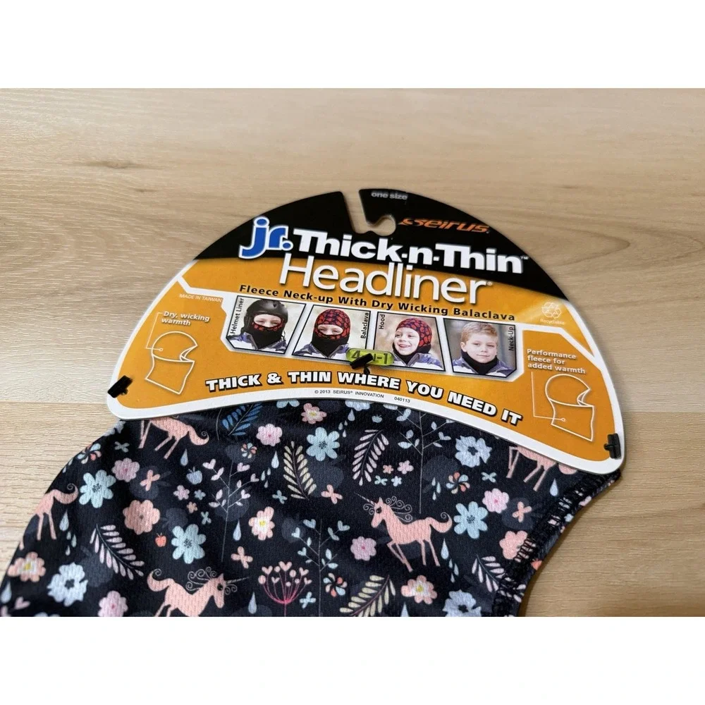 Seirus Youth Headliner Fleece Unisex JR Thick n Thin Black Size One Unicorn